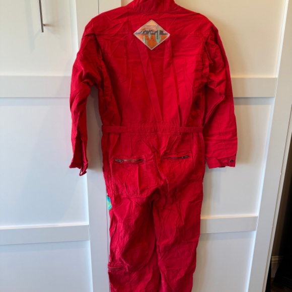 Free People Lena Flight Red Utility Jumpsuit sz Small - Picture 2 of 11
